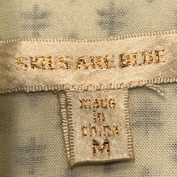 Skies are Blue Shift Dress Printed Halter Split-Neck cream black Border size M - Picture 14 of 15